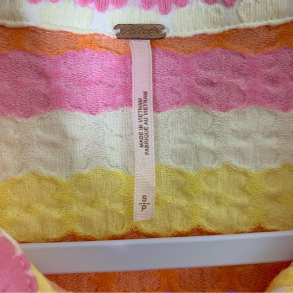 Free People Babe Town Polo Shirt Floral Spring Hippie S - Picture 5 of 7